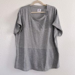 Gray boxy cut shirt sleeve top, size 3X